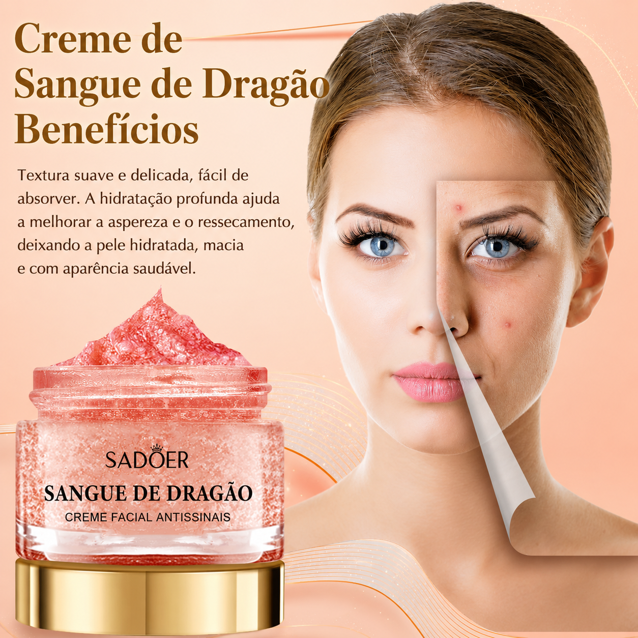 Creme Facial Antissinais Sangue de Dragão SADOER 2x1